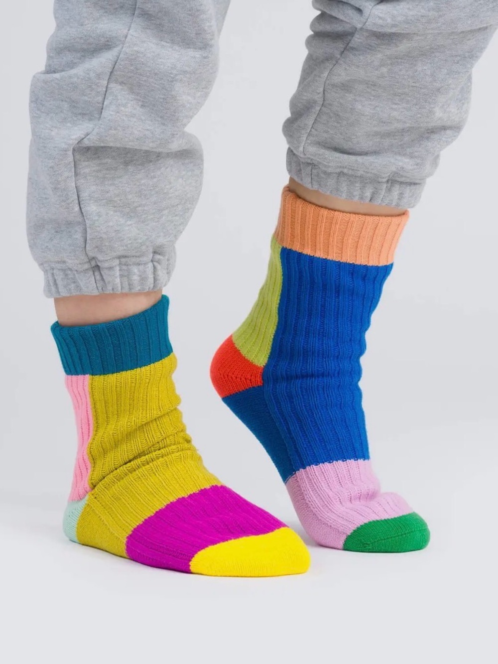 House Socks Multicolor Block Ribbed Cozy Socks - Picture 3 of 6